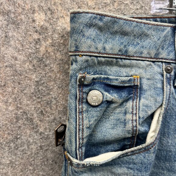 G-Star RAW Jeans Men 40x32 Blue Arc Zip 3D Slim Distressed Denim Tapered Acid - Picture 6 of 11